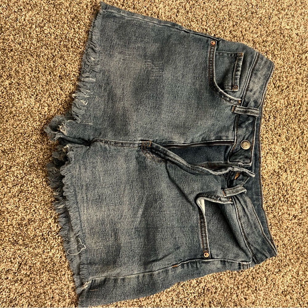 Denim Frayed Hem Women Shorts